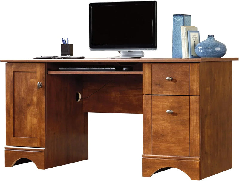 Multifunctional office computer desk, length: 59.45 inches x width: 23.47 inches x height: 29.02 inches, finished with polished maple wood material M2