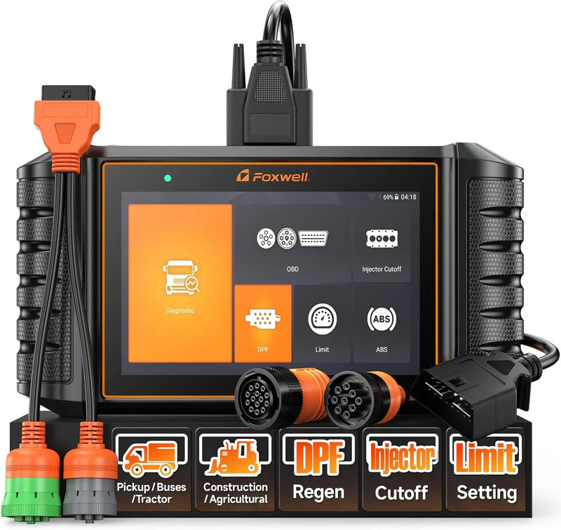 Heavy Duty Truck Scanner with DPF Regen/Injector Cutoff/Limit Setting, Full System Diesel Diagnostic Scan Tool for Cummins, Detroit, Caterpillar, Paccar, Hino & More Pickup Semi Trucks O5