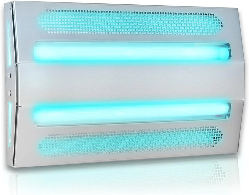An indoor wall-mounted ultraviolet fly trap, used for catching flies, moths, mosquitoes and other flying insects. M8