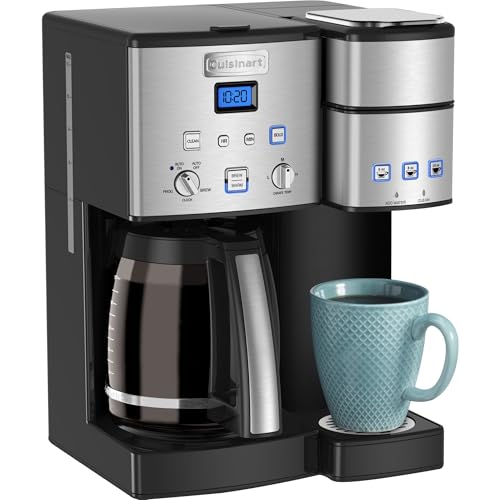 Cuisinart Single Serve 12 Cup Coffee Maker, Offers 3 Sizes: 6 Ounces, 8 Ounces and 10 Ounces, Stainless Steel, SS 15P1: Home & Kitchen V9