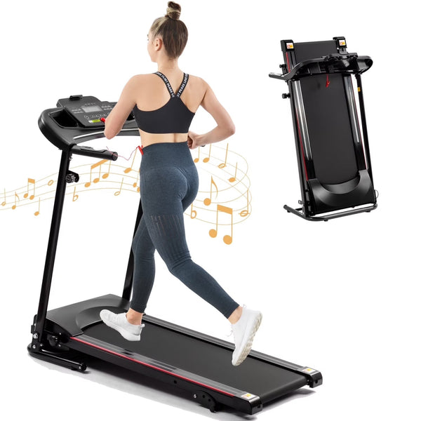 2.5HP Folding Treadmill with Incline, Electric Folding Treadmill for Walking Treadmill Machine 5 in LCD Screen 250 LB Capacity MP3 X8