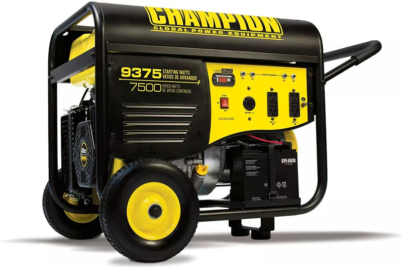 Champion 9,375-W Portable RV Ready Gas Powered Generator w/ Remote Start Home RV F7