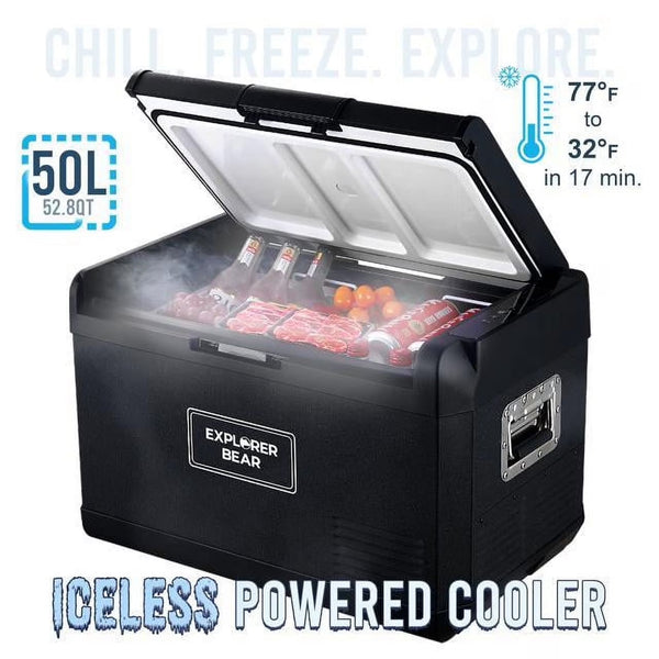 12V Car Fridge 50L 12/24V DC 110-240V AC Portable Freezer Compressor Cooler 0 H-50 H 3-Year Warranty F3