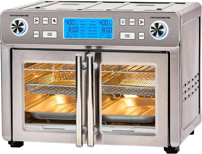 Emeril Lagasse Dual Zone 360 Air Fryer Oven Combo with French Door, 25 QT Extra Large, Cook Two Foods in Different Ways, Up to 60% Faster from Frozen to Finish O7