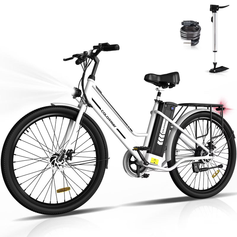 COLORWAY 26 in Electric Bike for Woman, 500W Powerful Motor, 36V 12AH Removable Battery E Bike,, Max. Speed 19.9MPH Electric Bicycle UL2849 S3