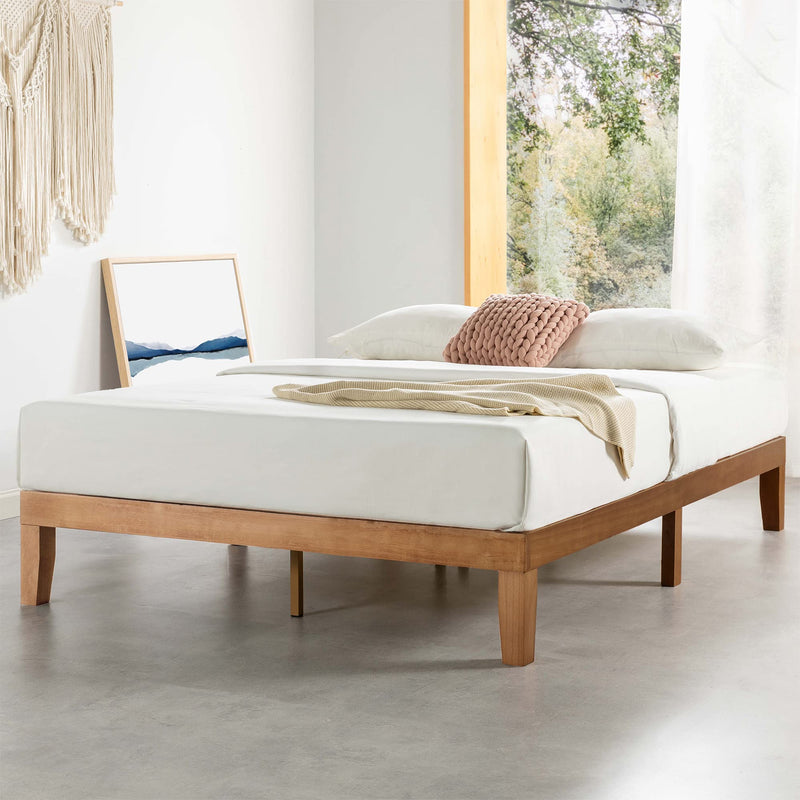 Mellow 12 Inch Solid Wood Platform Bed with Wooden Slats H2