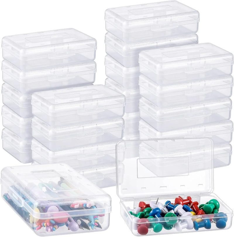 100-piece set. Large-capacity transparent pencil case. Large-capacity hard plastic crayon case. Large-capacity classroom storage box. Suitable for both boys and girls (in various colors) B4