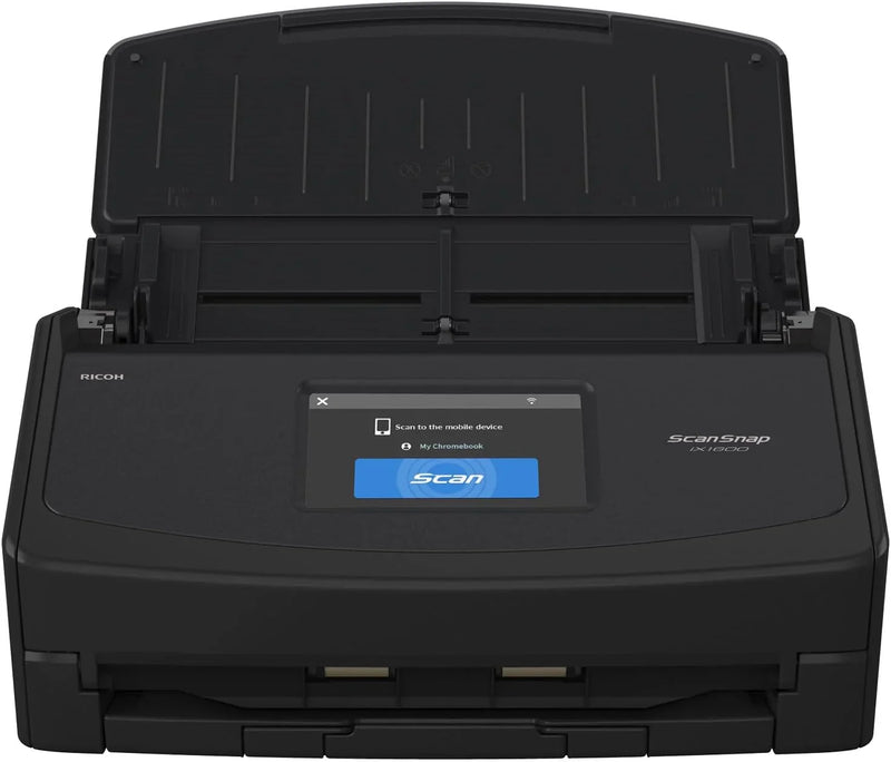 iX1600 Wireless or USB High-Speed Cloud Enabled Document, Photo & Receipt Scanner with Large Touchscreen and Auto Document Feeder for Mac or PC, 17 watts, Black D2