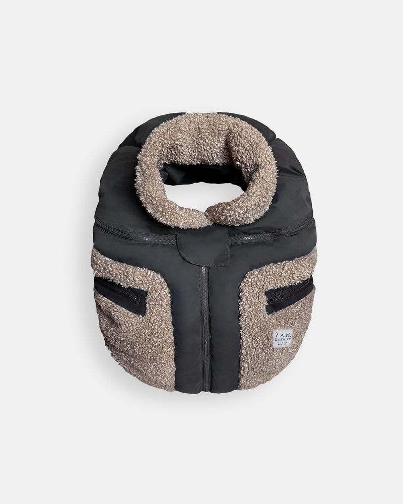 7AM Enfant Car Seat Cocoon - Black - Applique Oatmeal C5