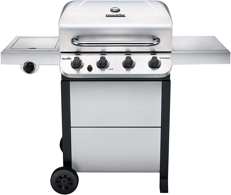 Char-Broil 463377319 Performance 4-Burner Cart Style Liquid Propane Gas Grill, Stainless Steel U1
