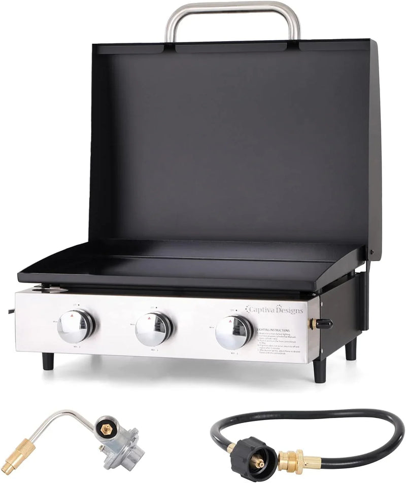 Burner Gas grill with side burner and enameled cast iron grille 42,000BTU outdoor cooking stainless steel propane grill Garden grill E5