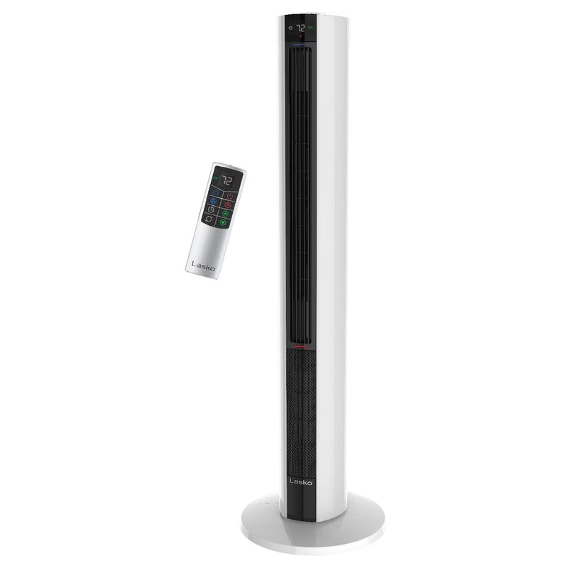 Lasko 42 in 1500W All Season Tower Fan Space Heater with Timer and Remote, White, FH500 T0