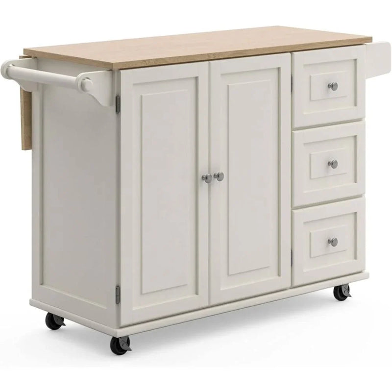 Homestyles Dolly Madison Mobile Kitchen Island Cart, Drop Leaf Breakfast Bar M4
