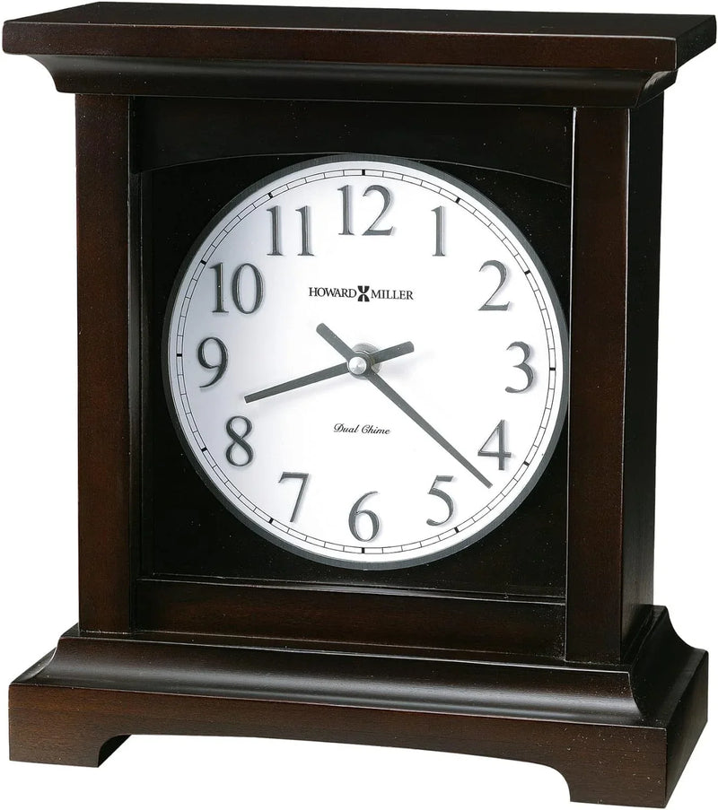 Type II Clock 549-718 - Black coffee-colored surface, with a retro home decoration style, quartz movement, dual alarm function, and automatic nighttime alarm-off feature A5