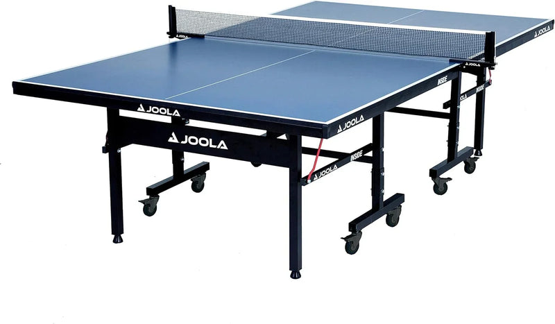 Inside Professional MDF Indoor Ping Pong Table with Quick Clamp Table Tennis Net and Post Set - 10 Minute Easy Assembly - Tournament Quality - Foldable with Single Player Playback Mode M9