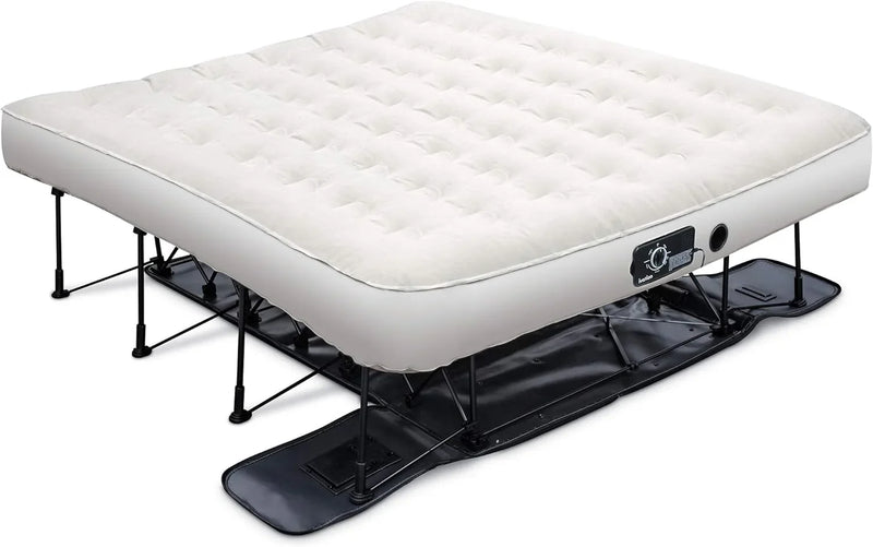 EZ-Bed (King) Air Mattress with Frame & Rolling Case, Self Inflatable, Blow Up Bed Auto Shut-Off, Comfortable Surface AirBed, Best for Guest, Travel, Vacation, Camping Y4