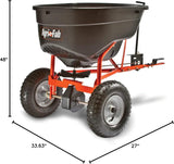 Tow-Behind Lawn & Garden Broadcast Spreader for Seed,Fertilizer,Salt,Ice Melt; Easy to use Flow Control from Seat of Riding Lawn Mower