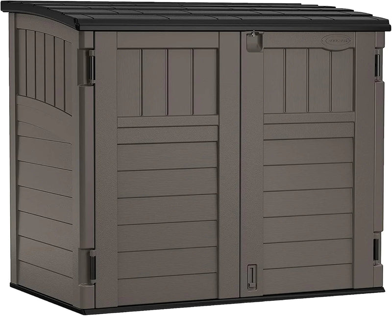 34 Cu. Ft. Horizontal Shed for Outdoor Storage w/Locking System, Stoney/Black O6