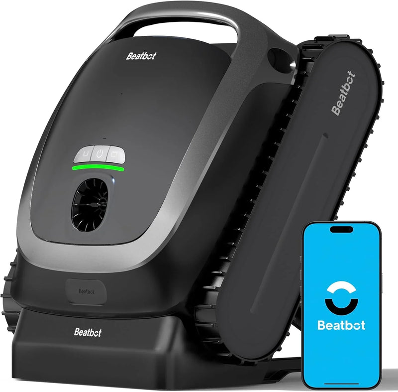 Cordless Robotic Pool Vacuum Cleaner - Intelligent Path Opimization, Cleans Floor, Walls, and Waterline - Suitable for Above & In-Ground Pools up to 2,260 sq.ft, Light Gray S7