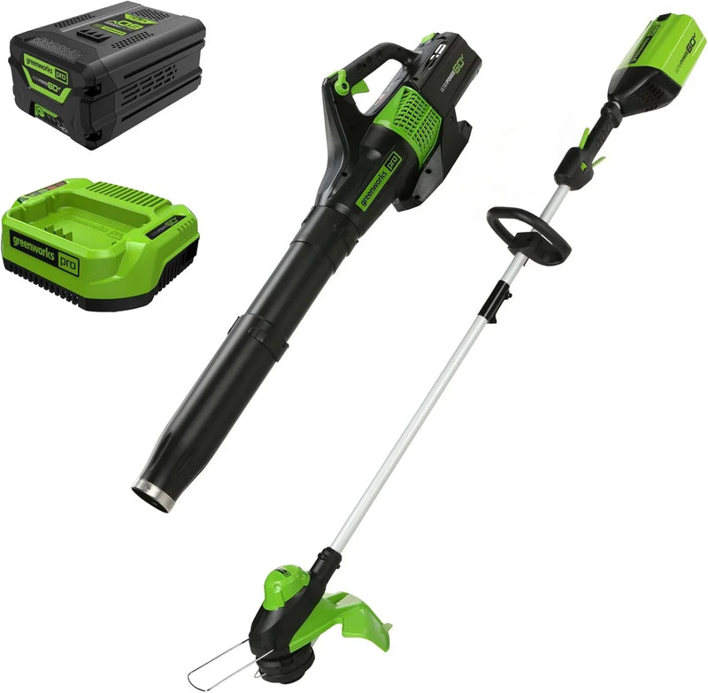 60V 13" Cordless String Trimmer & Leaf Blower Combo Kit, 4.0 Ah Battery and Charger Included R0