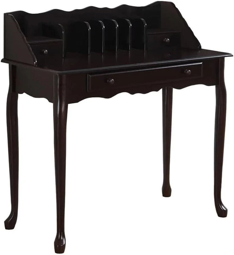 Traditional office desk, made of solid wood, dark cherry wood color, 36 inches in length C2