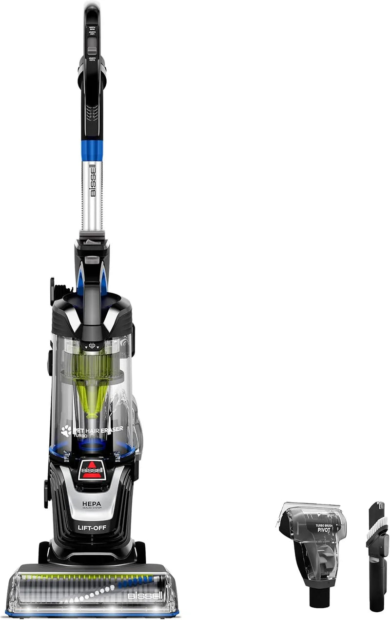 Pet hair remover vacuum cleaner, equipped with an automatic cleaning brush wheel, HEPA filter device, a powerful pet hair collection function with a turbo brush rotating tool, as well as a dust removal brush with lighting and a gap cleaning tool. Q3