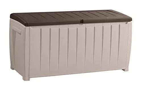 Novel Plastic Deck Storage Container Box Outdoor Patio Furniture 90 Gal, Brown R5