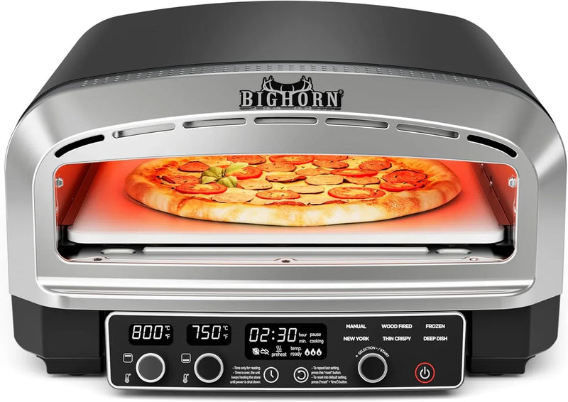 BIG HORN 14" Electric Pizza Oven, Countertop, Stainless Steel Z8