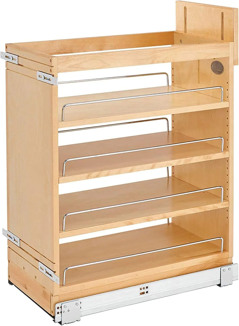 Retractable storage rack, suitable for kitchen/bathroom cabinets, equipped with soft-closing fully telescopic rails and adjustable shelves P2
