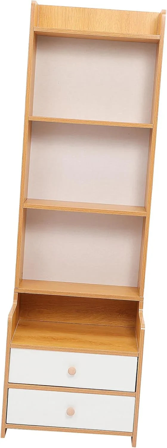 High platform bedside cabinet storage rack. Wooden bedside table with open shelves. Abundant storage space, simple design, suitable for bedroom furniture. Easy to assemble, with a rustic style and warm surface treatment. L3