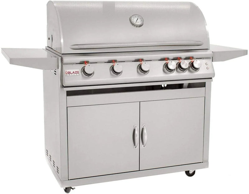 Blaze Freestanding Grill with Lights (BLZ-5LTE2-LP-BLZ-5-CART), 40-inch, Propane Gas O2