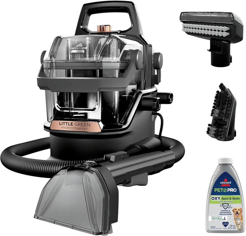 Green HydroSteam Multi-Purpose Portable Carpet and Upholstery Cleaner, Car and Auto Detailer, 3618, Black and Copper Harbor W1