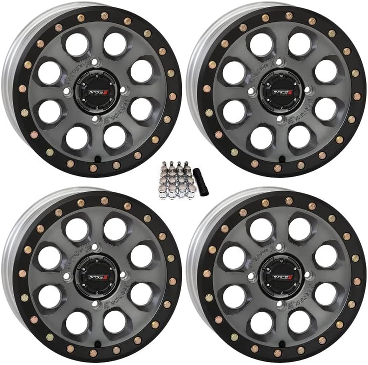 SB-7 Beadlock 15" Wheels Titanium (5 2) Polaris RZR 1000 XP/Ranger XP 900/1000 P5