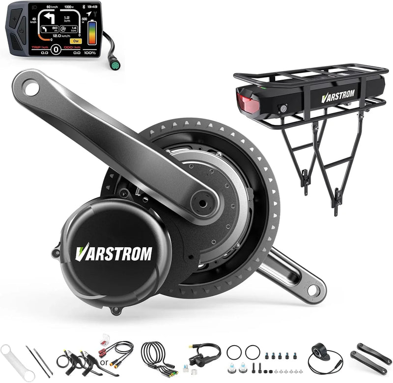 Torque Sensor Tong-Sheng TSDZ8 Mid Drive Motor Kit - 48V 750W Electric Bike Conversion Kit with EKD01 Display and Battery Optional, Compatible with BB 68-73MM Mountain/Road Bikes K6