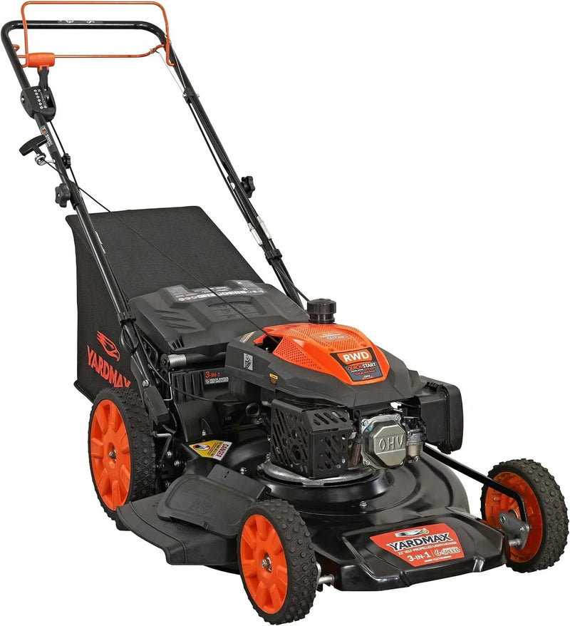 22 in. 201cc Select PACE 6 Speed CVT High Wheel RWD 3-in-1 Gas Walk Behind Self Propelled Lawn Mower, Black P5