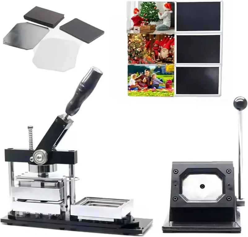 DIY Fridge Magnet Badge Maker Kit Button Badge Machine with Paper Cutter & 100pcs Components - Create Custom Photo Magnets, Badges & Stickers for Home, Office Or Gifts 80 * 53cm W9
