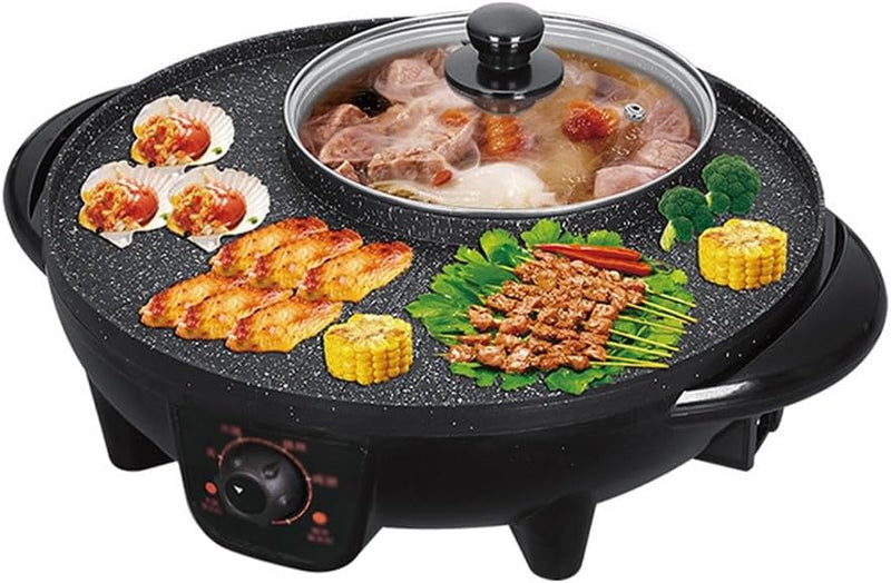 Hot Pot Barbecue Integrated Pot Home Smokeless Electric Barbecue Pan Roaster Electric Grill Kitchen Appliances L5