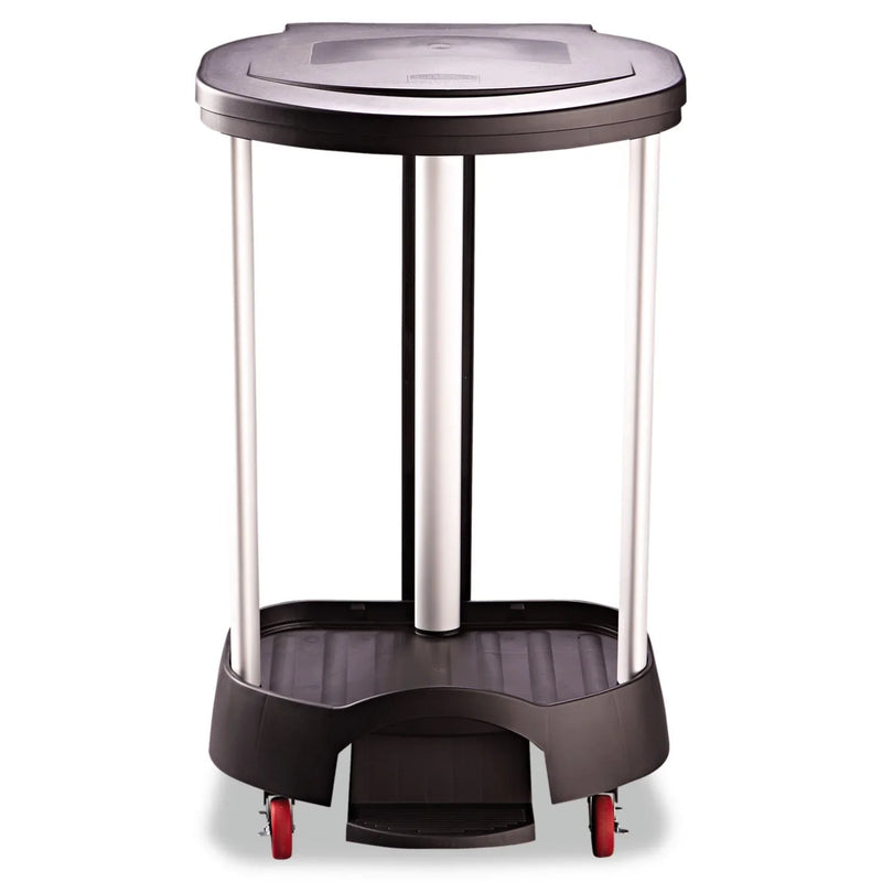Administrative series floor-standing clothing storage basket / laundry basket, with front locking casters, capacity 30 gallons, black, without handle cover, suitable for hospitals / medical laboratories / commercial premises G7