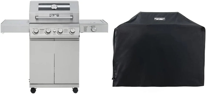 Larger 4-Burner Propane Gas Grills bbq Stainless Steel Heavy-Duty Cabinet Style with Knob Controls Side Burner Mesa 400m R8
