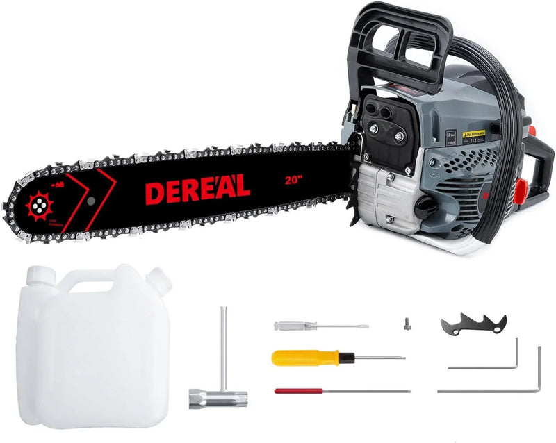20 Inch 62CC Gas Powered Chainsaw 3.4HP 2 Stroke Engine Gas Power Chain Saw for Cutting Wood Outdoor Garden Farm Home Y2