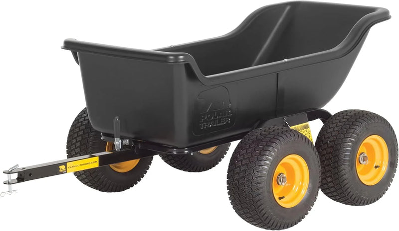 Heavy Duty Tandem Axle Cubic Foot ATV UTV Lawn Mower Trailer TA1200 and Wide Track Rubber Wheels Hauling Outdoor-Black, 1200 lbs. -15 cu.ft Y4