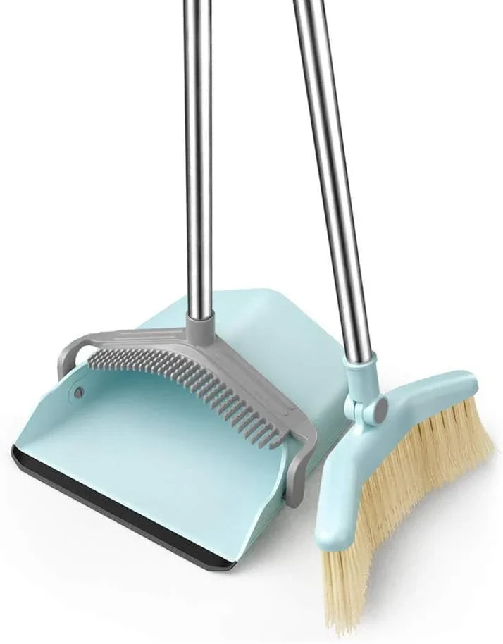 Long Handle Broom and Dustpan Set, Home, Kitchen, Room, Office, Upright Dust Pan Combo for The Lobby Floor S1