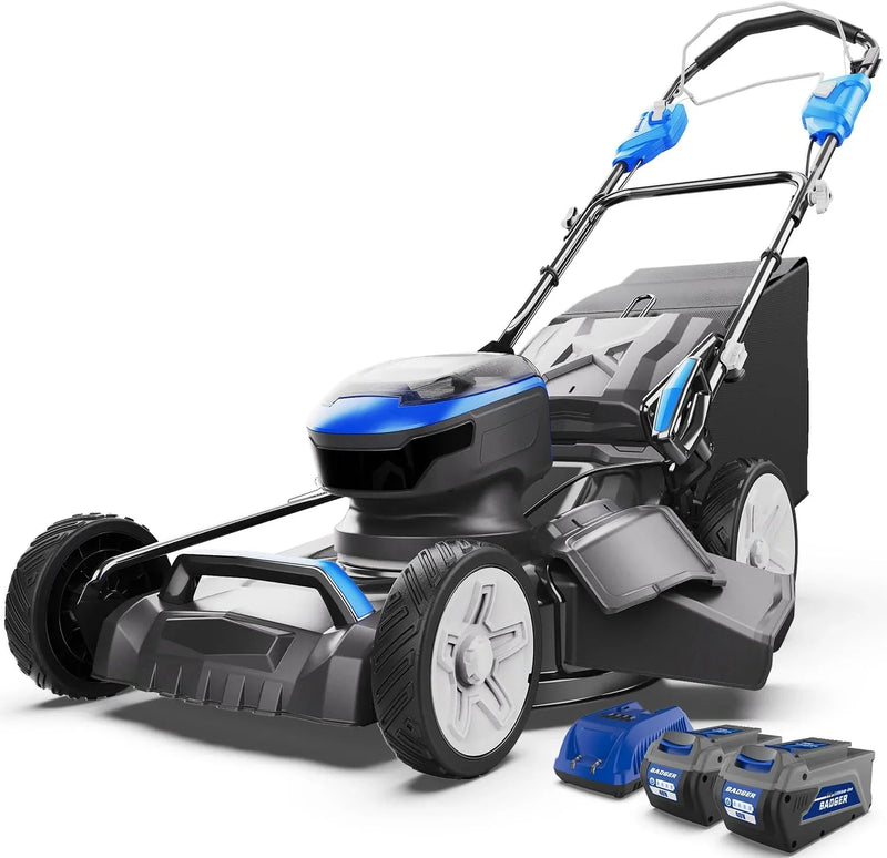 Lawn Mower 40V Brushless 18" Cordless, 5 Cutting Height Adjustments Electric Lawn Mower, Quickly Folding Within 5’s, 4.0AH Battery and Super Charger Included. J5