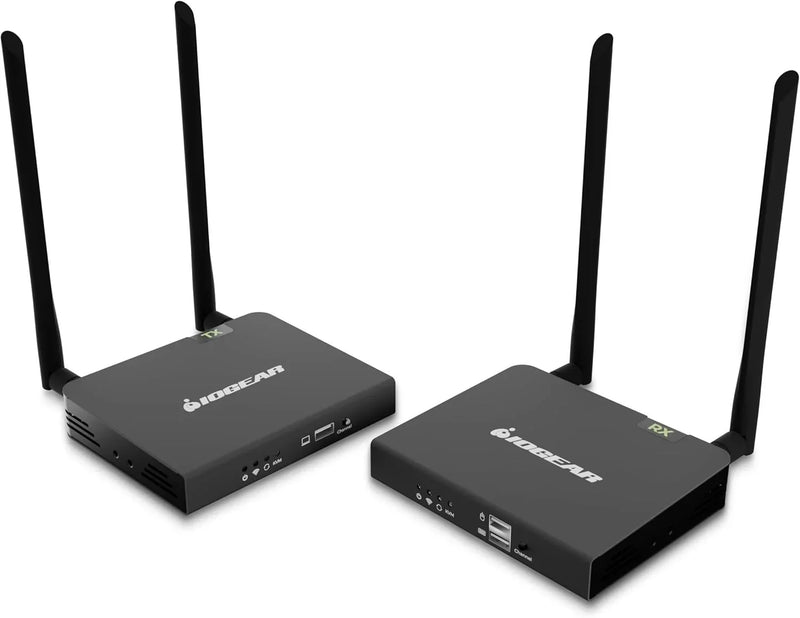 Wireless 4K HDMI Video Extender Transmitter and Receiver Kit (with keyboard and mouse control) - Wireless channel pairing - 4K 60Hz, maximum transmission distance up to 165 feet, equipped with HDMI local output interface M5