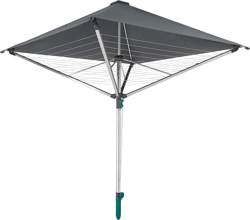 Rotary dryer Linno Protection 400 model, aluminum - rust-proof treatment, gray, 40-meter long, with an umbrella-shaped device, rotary dryer with a covered clothes rack, rotary clothes hanger F5