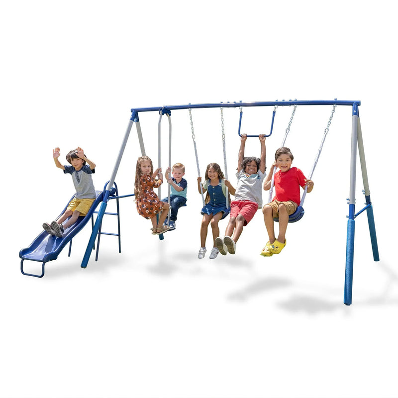 Swing Set, Outdoor Playset for Kids with Slide M8