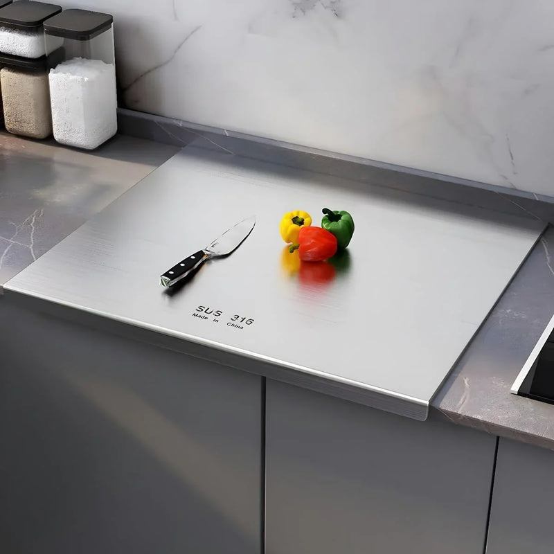 316 Stainless Steel Cutting Board,Cutting Boards for Kitchen,Chopping Board,Large Cutting Board for Chopping Meat,Vegetables,Fruits,Cheese 39.37 * 22.83in F3