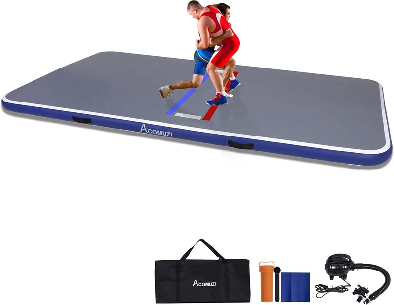 Inflatable Wrestling Mat 10FT/5FT, Portable Jiu Jitsu Mats Wrestling Mat for Home, Outdoor or Indoor Training Mat for Water Yoga, Gymnastics, Gray M5