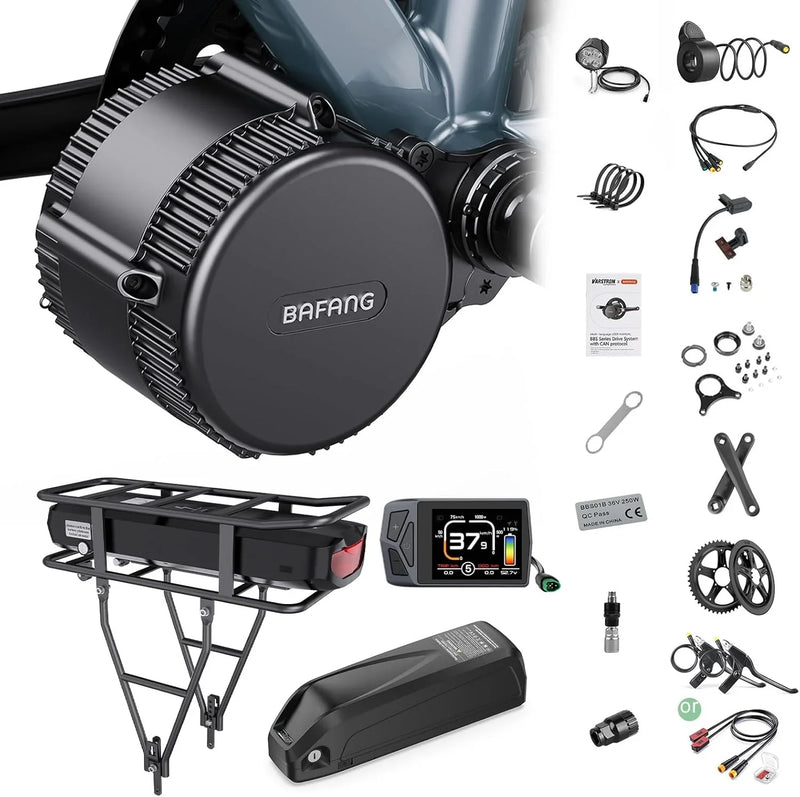 750W to 1000W Center Drive Kit 48V/52V BBS02B CAN Electric Bicycle Conversion Kit Suitable for electric bicycles with 68-73 mm mountain bikes or road bikes. Includes electric bicycle display screen and battery (optional) I0