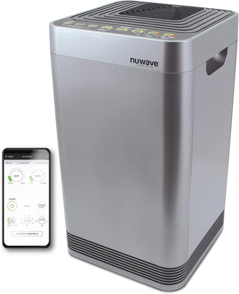 Whole-house air purifier, Ospip intelligent air purifier, equipped with a five-level tower structure filter, air quality and odor sensors, bedroom sleep mode, can remove 99.99% of dust, smoke, pollen and allergens. P4
